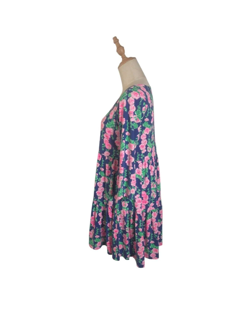 Lilly Pulitzer Geanna Swing Dress In  Oyster Bay Navy De Vine Floral Print